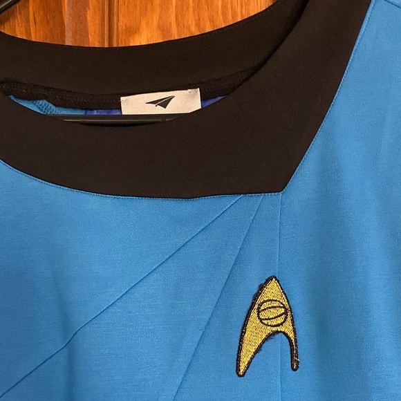Star Trek Blue Starfleet Tunic Dress with Black Collar NWOT - Picture 2 of 11